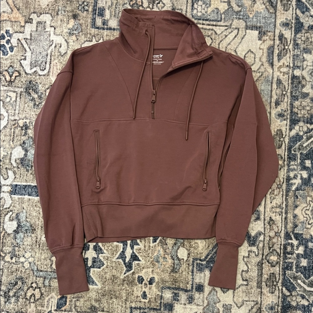 Old Navy Women's Brown Half-Zip Sweatshirt
